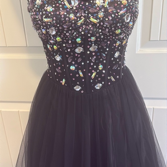 Blondie Nites Black and Silver Embellished Dress - Picture 2 of 5